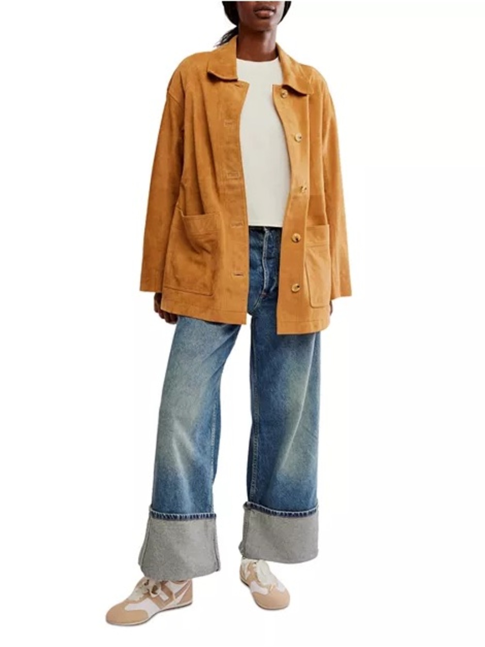 We The Free Annalise Suede Jacket in Chestnut NWT Large